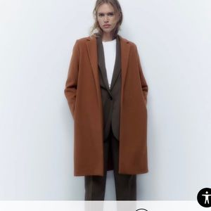 Medium Zara Camel Lapel Coat - Like New